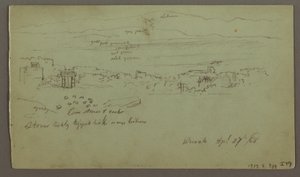 Dibujo, Rocas, Casa, abril de 1868